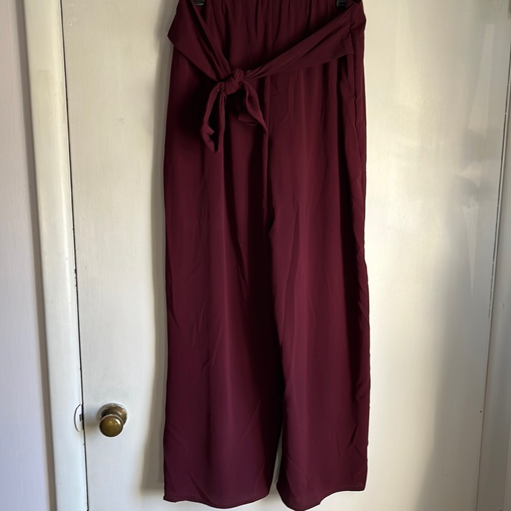 Sheer dark red pants